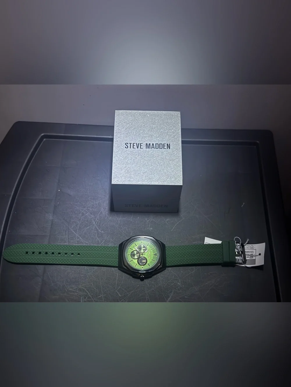 Steve Madden Green Textured Dial Chronograph Watch
